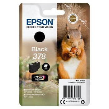 Epson 378 Squirrel Black Standard Capacity Ink Cartridge 5.5Ml - C13T37814010 C13T37814010