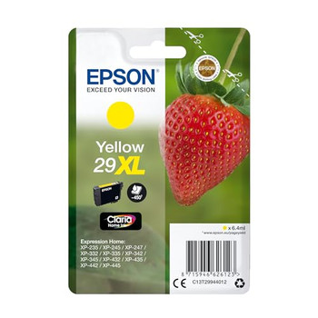 Epson 29Xl Strawberry Yellow High Yield Ink Cartridge 6Ml - C13T29944012 C13T29944012