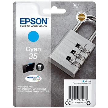 Epson 35 Padlock Cyan Standard Capacity Ink Cartridge 9Ml - C13T35824010 C13T35824010