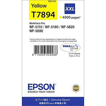 Epson T7894xxl Yellow High Yieid Ink Cartridge 34Ml - C13T789440 C13T789440