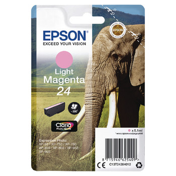 Epson 24 Elephant Light Magenta Standard Capacity Ink Cartridge 5Ml - C13T242640 C13T24264012