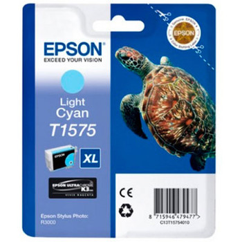 Epson T1575 Turtle Light Cyan Standard Capacity Ink Cartridge 26Ml - C13T1575401 C13T15754010