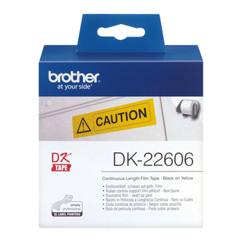 Brother Black On Yellow Film Tape 62Mm X 15.24M - DK22606 DK22606