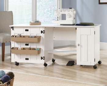 Teknik Craft Sewing/Craft Cart W1580 X D494 X H724mm Soft White Finish - 5414873 5414873