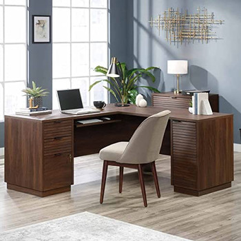 Elstree Home Office L-Shaped Desk Spiced Mahogany - 5426914 - 5426914