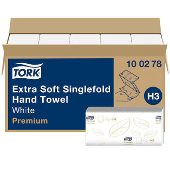 Tork Extra Soft Singlefold Hand Towel H3 Premium 200 Sheets White Pack 15 - 1002 100278