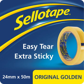 Sellotape Original Golden Tape Easy Tear Extra Sticky 24Mm X 50M Roll - 2928287 2928287