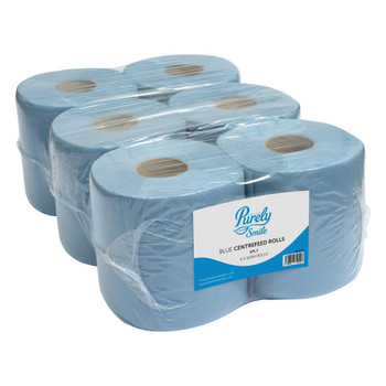 Valuex Centre Feed Roll 2 Ply 150M Blue Pack 6 PS1213 PS1213