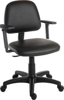 Ergo Blaster Medium Back Pu Operator Office Chair With Height Adjustable Arms Bl 1100PUBLK/0280