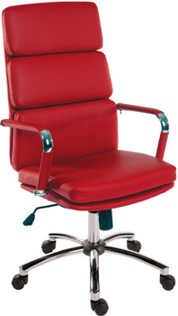 Deco Retro Style Faux Leather Executive Office Chair Red - 1097RD - 1097RD