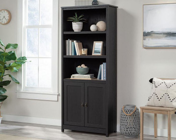 Shaker Style Bookcase With Doors Raven Oak - 5431262 - 5431262