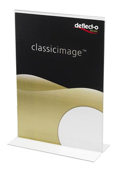 Deflecto A6 Portrait Stand Up Literature Display Sign Holder Crystal Clear - 684 684301