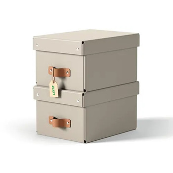 Leitz Puro Storage Box with lid small 7L 100% recycled card pack of 2 61470012 61470012