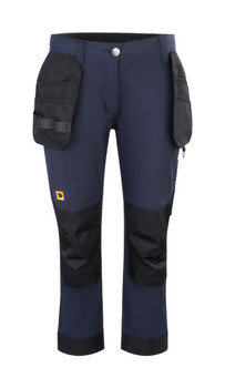 Jcb Ladies Stretch Holster Pocket Trousers Navy Blue Size 12T JCB028N12T