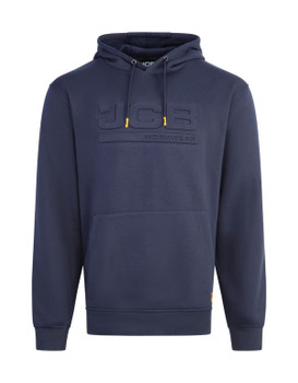 Jcb Workwear Unisex Embossed Hoody Navy Blue Size L JCB015NL