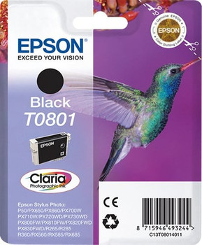 Epson Hummingbird Singlepack Black T0801 Claria Photographic Ink C13T08014011