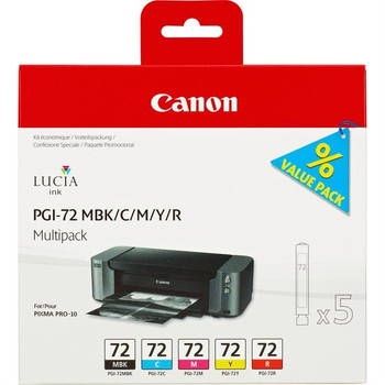 Canon PGI-72 MBK/C/M/Y/R 5 Ink Cartridge Multipack 6402B009