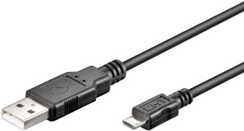 MicroConnect USBABMICRO1 Micro USB Cable. Black. 1m USBABMICRO1