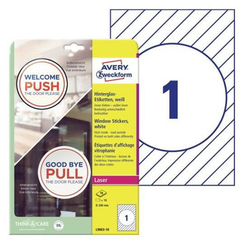 Avery L9003-10 Window Stickers L9003-10