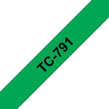 Brother TC-791 Tape Black On Green 9mm TC-791