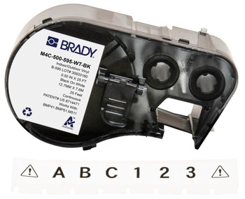 Brady M4C-500-595-WT-BK BMP41/BMP51/BMP53/M511 Label M4C-500-595-WT-BK