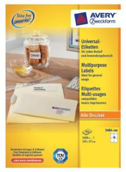 Avery 3484-200 Self-Adhesive Label White 3484-200