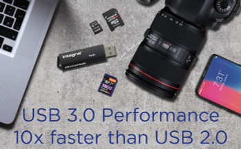 Integral INCRUSB3.0SDMSDV3 Usb 3.0 Twin Card Reader Usb INCRUSB3.0SDMSDV3