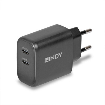 Lindy 73438 65W USB 2 x Type C GaN Charger 73438