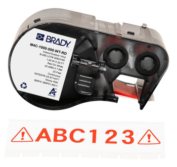 Brady M4C-1000-595-WT-RD BMP41/BMP51/BMP53/M511 Label M4C-1000-595-WT-RD