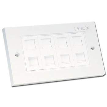 Lindy 60587 4 Port CAT5e Flat Face Plate 60587
