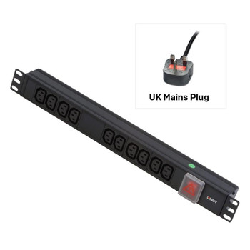 Lindy 29991 1U 10 Way IEC PDU 13A Plug to 29991
