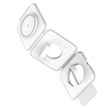 j5create JUPW3215W-N Qi2 3-In-1 Magnetic Travel JUPW3215W-N
