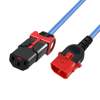 MicroConnect MC-DUALC13C14S-0.5B Powercord C13 IEC Lock+ - C14 MC-DUALC13C14S-0.5B