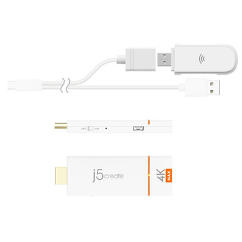 J5Create Screencast 4K Max Wireless Display Adapter. form Factor: Dongle Device JVAW76MAX-N