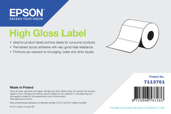 Epson High Gloss Label Die-Cut Roll 76Mm X 51Mm 2310 Labels. Label Type: Self-Ad 7113761