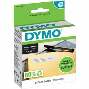 Dymo Multi-Purpose Labels 19 X 51 Mm S0722550. Product Colour: White Label Type: S0722550