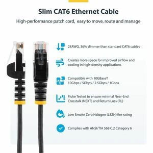 Startech 10M Orange Slim Cat6 Ethernet Cable Snagless Rj45 Utp Lszh 28Awg Pure B N6PAT10MORS