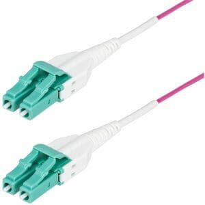 Startech 2M 6.6Ft Lc To Lc Upc Om4 Multimode Fiber Optic Cable Erika Violet 50/1 OM4RLCLC2M