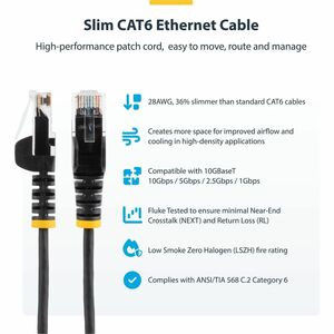 Startech 2M Green Slim Cat6 Ethernet Cable Snagless Rj45 Utp Lszh 28Awg Pure Bar N6PAT200CMGNS