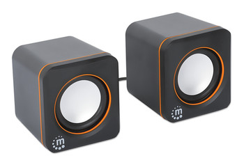 Manhattan 2600 Series Speaker System Two Speakers Black/Orange Usb for Stereo Au 102698