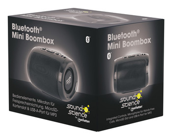 Manhattan Mini Boombox Bluetooth Speaker Integrated Controls Microphone Up To 4 166669