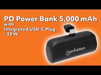 Manhattan Power Bank With Integrated Usb-C Plug 5000 Mah Up To 20W Output Kickst 102612