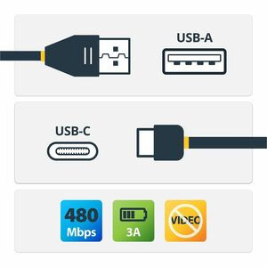 Startech 20In 50Cm Usb A To C Charging Cable Coiled Heavy Duty Usb 2.0 A To Type R2ACC-50C-USB-CABLE