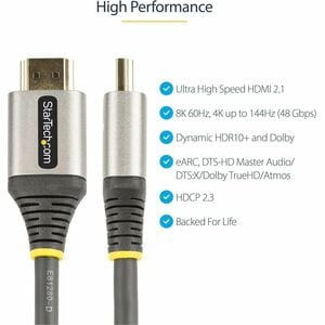 Startech 16Ft/5M Hdmi 2.1 Cable Certified Ultra High Speed Hdmi Cable 48Gbps 8K HDMM21V5M