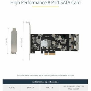Startech 8 Port Sata Pcie Card Pci Express 6Gbps Sata Expansion Card With 4 Cont 8P6G-PCIE-SATA-CARD