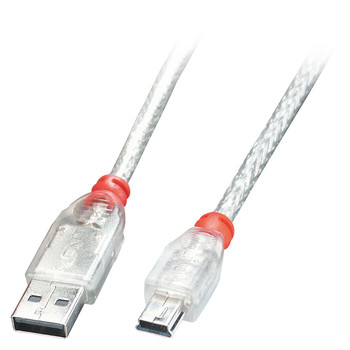 Lindy 3M Usb 2.0 Cable Type A To Mini-B Transparent. Cable Length: 3 M. Connecto 41784