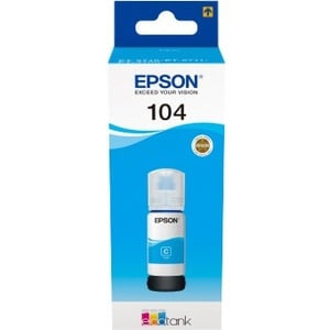 Epson 104 Ecotank Cyan Ink Bottle. Type: Original Printing Colours: Cyan C C13T00P240