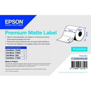 Epson Premium Matte Label Die-Cut Roll: 102Mm X 76Mm 440 Labels. Product Colour: C33S045532
