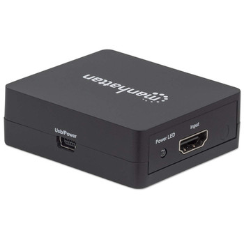 Manhattan Hdmi Splitter 2-Port  1080P Black Displays Output From X1 Hdmi Source 207652