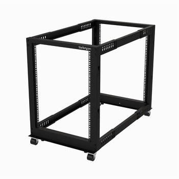StarTech.com 4-Post 15U Mobile Open Frame Server Rack Four Post 19 Network Rack 4POSTRACK15U